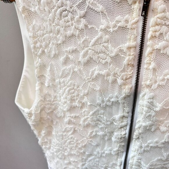 Sunday In Brooklyn Anthropologie‎ Ivory Faux Wrap Sleeveless Dress Size Medium - Picture 7 of 7